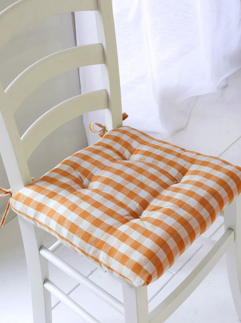 Becquet - Lot de 2 galette VICHY en coton Orange - Kiabi