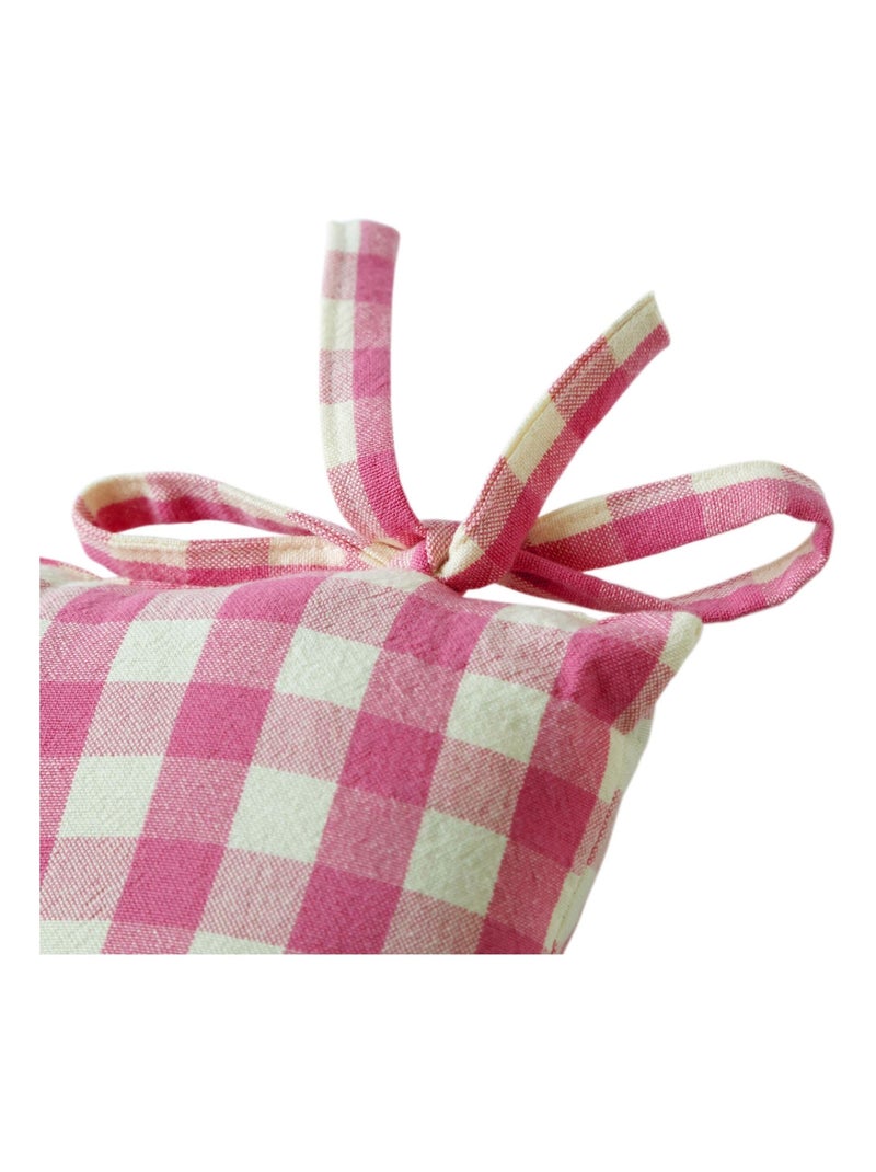 Becquet - Lot de 2 galette VICHY en coton Rose bonbon - Kiabi