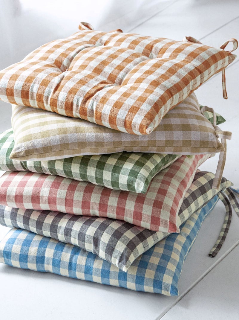 Becquet - Lot de 2 galette VICHY en coton Rouge - Kiabi