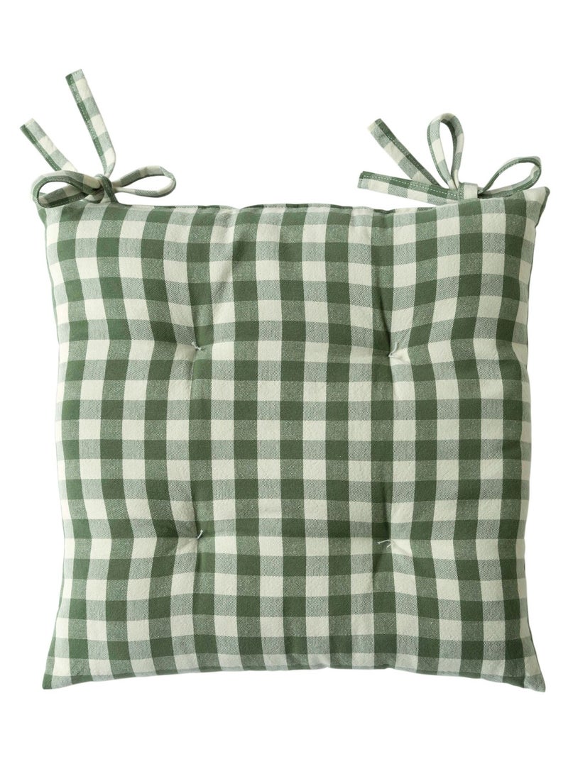 Becquet - Lot de 2 galette VICHY en coton Vert foncé - Kiabi
