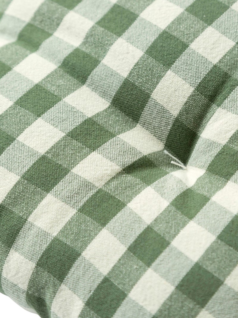 Becquet - Lot de 2 galette VICHY en coton Vert foncé - Kiabi