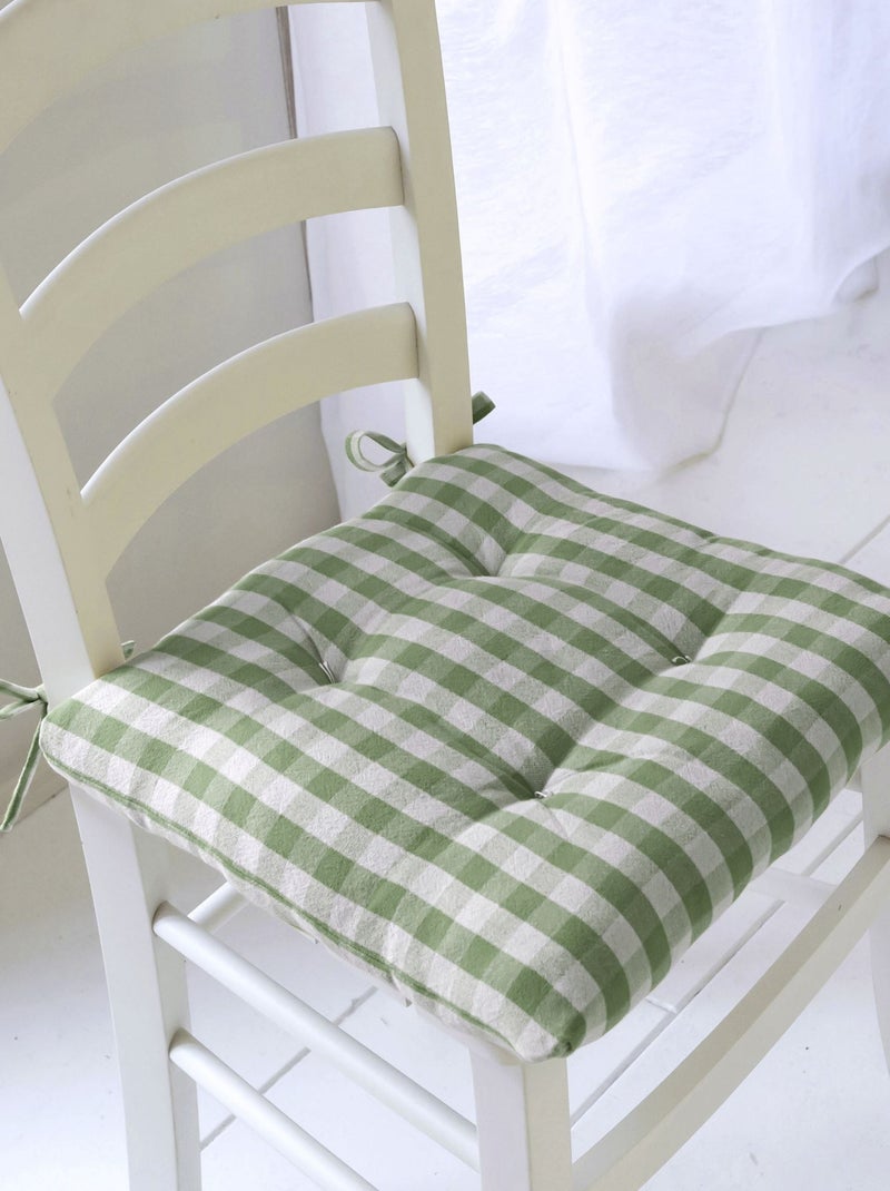 Becquet - Lot de 2 galette VICHY en coton Vert foncé - Kiabi