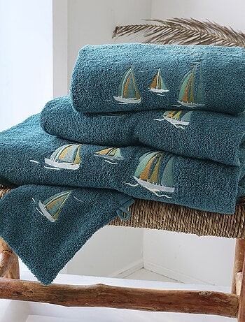 Becquet - Lot de 2 gant de toilette BATEAUX en coton