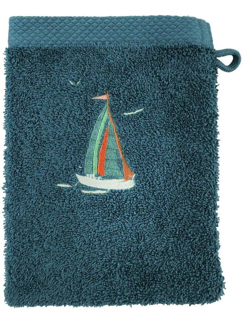Becquet - Lot de 2 gant de toilette BATEAUX en coton Bleu - Kiabi