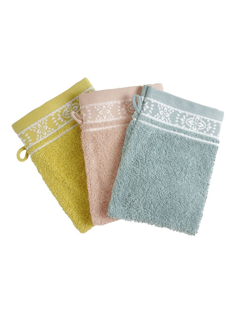 Becquet - Lot de 2 gant de toilette BYSANTINE en coton Rose - Kiabi
