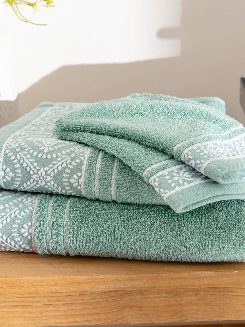 Becquet - Lot de 2 gant de toilette BYSANTINE en coton Vert - Kiabi