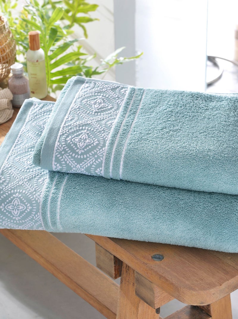 Becquet - Lot de 2 gant de toilette BYSANTINE en coton Vert - Kiabi