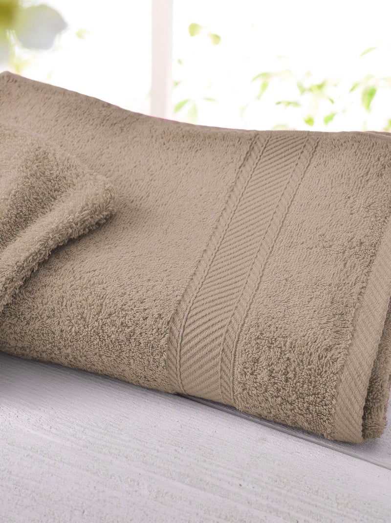 Becquet - Lot de 2 gant de toilette CLAIRE en coton Beige - Kiabi