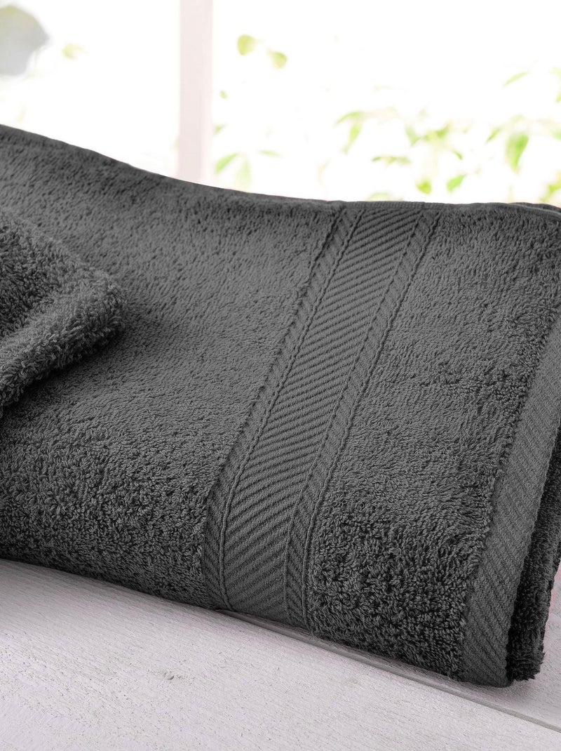 Becquet - Lot de 2 gant de toilette CLAIRE en coton Gris foncé - Kiabi