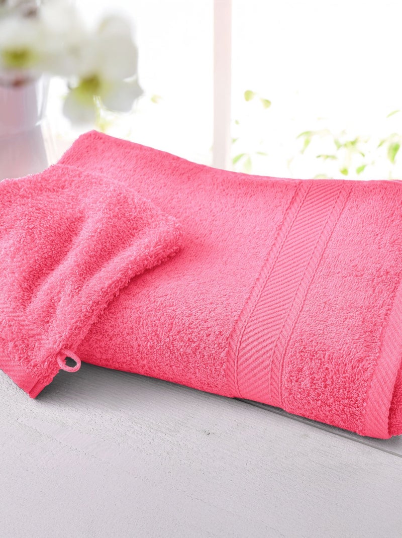 Becquet - Lot de 2 gant de toilette CLAIRE en coton Rose - Kiabi