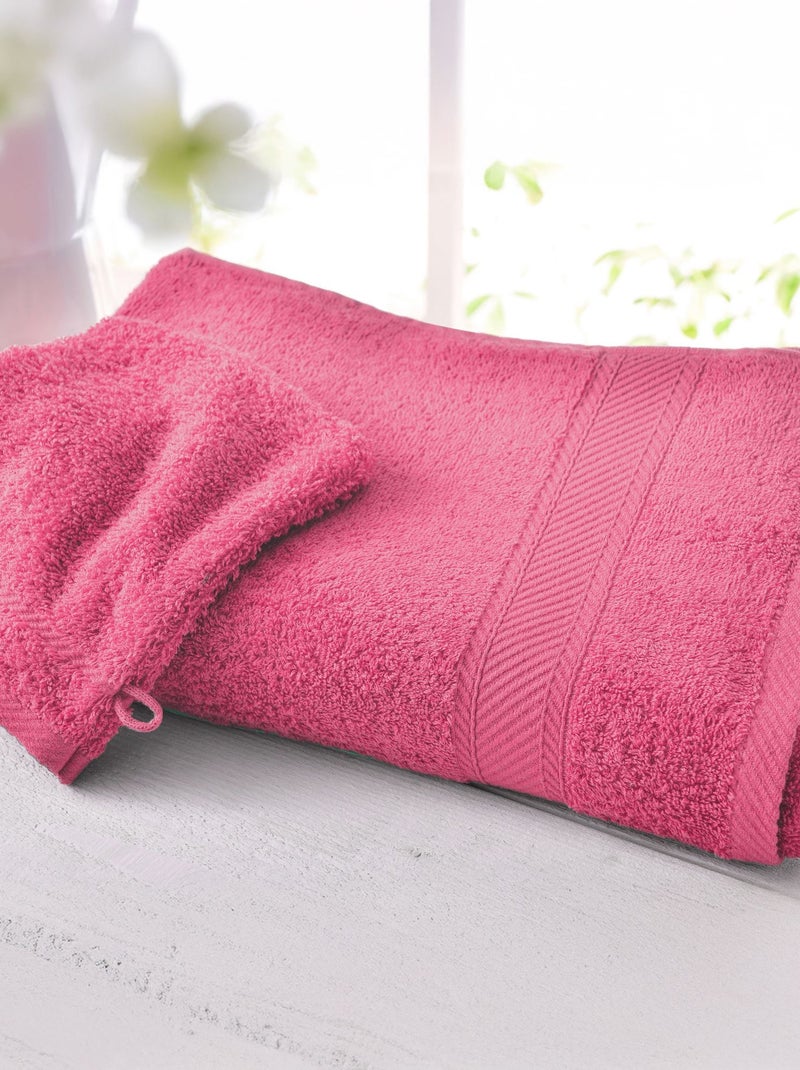 Becquet - Lot de 2 gant de toilette CLAIRE en coton Rose framboise - Kiabi