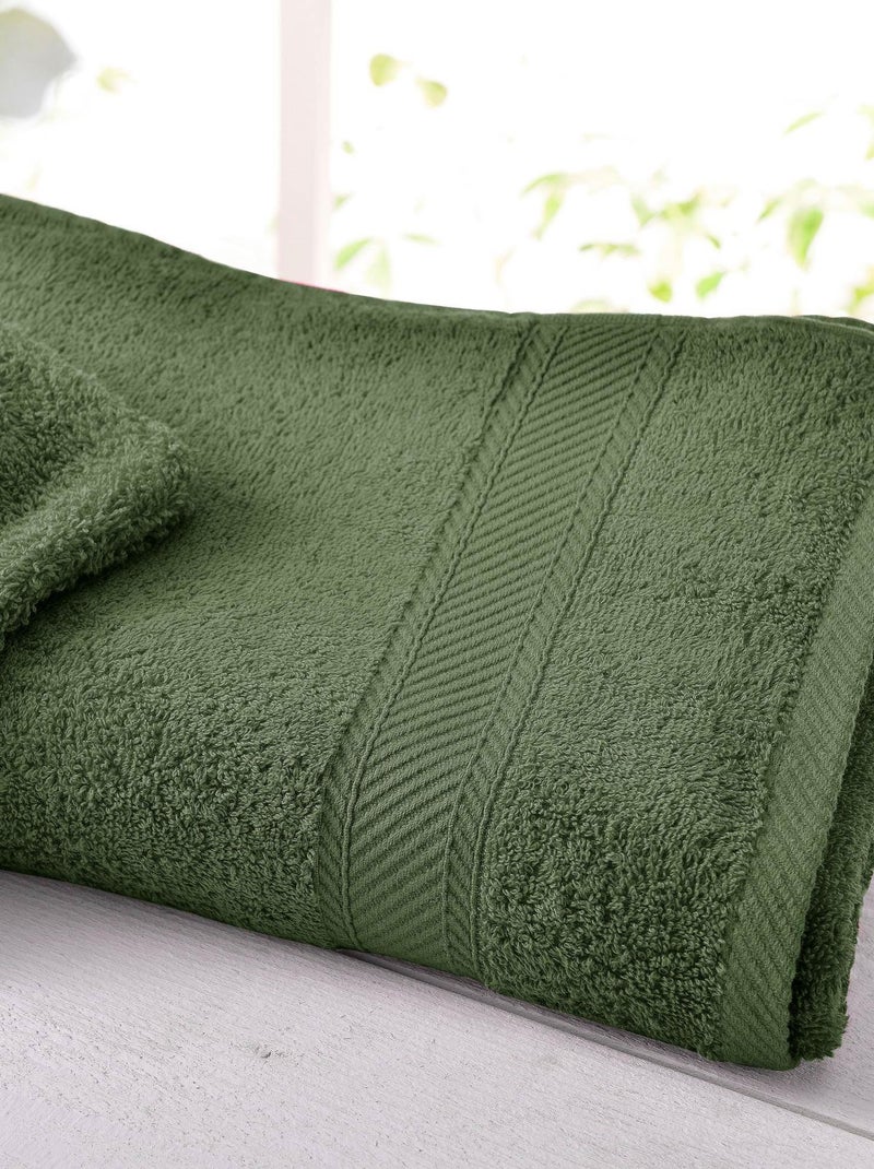 Becquet - Lot de 2 gant de toilette CLAIRE en coton Vert olive - Kiabi