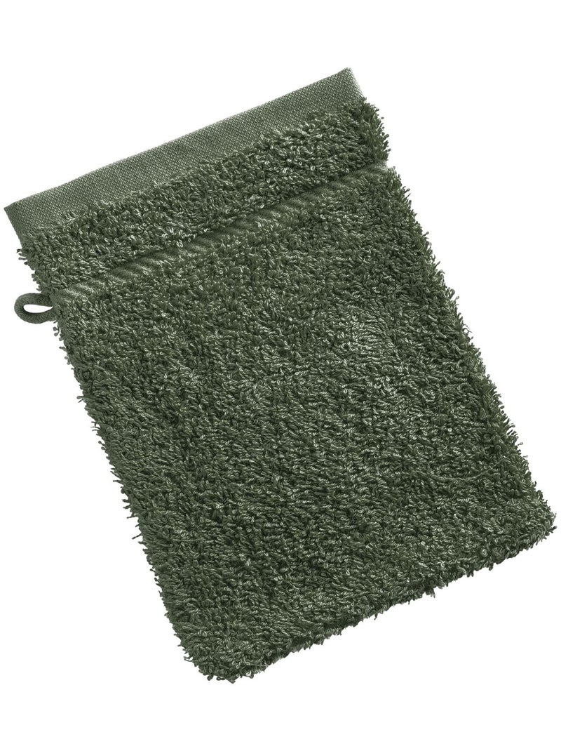 Becquet - Lot de 2 gant de toilette CLAIRE en coton Vert olive - Kiabi