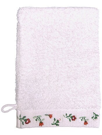 Becquet - Lot de 2 gant de toilette FLORA en coton