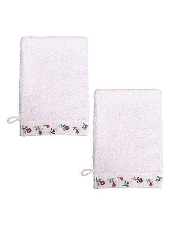 Becquet - Lot de 2 gant de toilette FLORA en coton