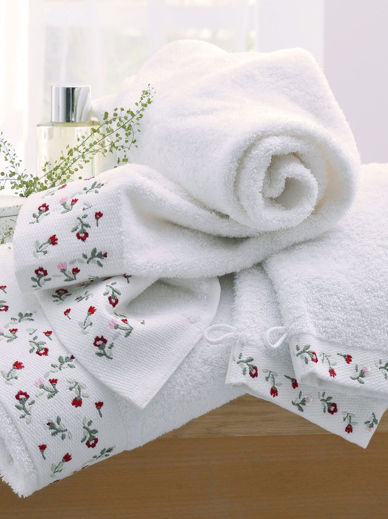 Becquet - Lot de 2 gant de toilette FLORA en coton Blanc - Kiabi