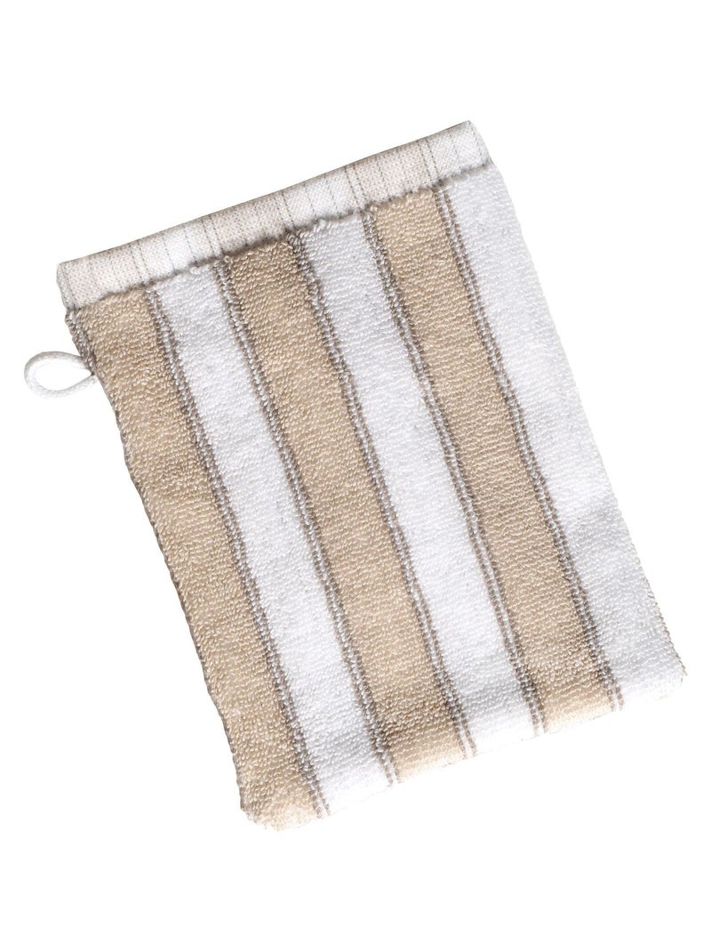 Becquet - Lot de 2 gant de toilette LAURA en coton Beige - Kiabi