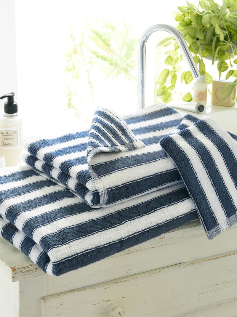 Becquet - Lot de 2 gant de toilette LAURA en coton Bleu - Kiabi
