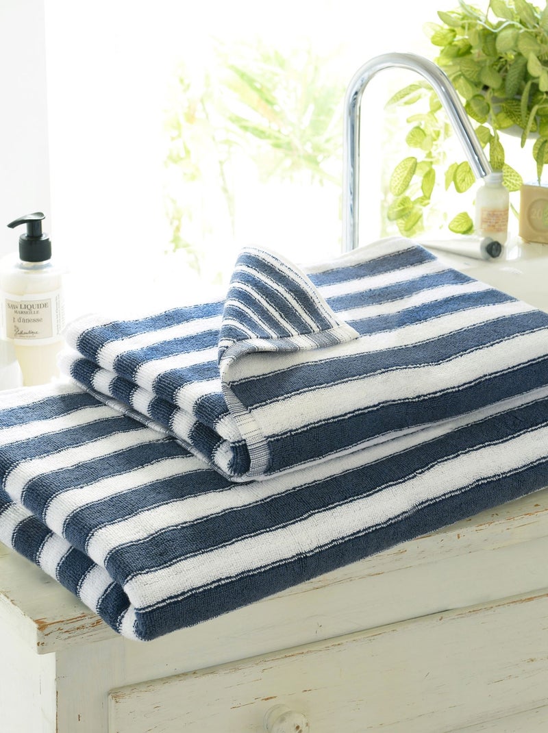 Becquet - Lot de 2 gant de toilette LAURA en coton Bleu - Kiabi