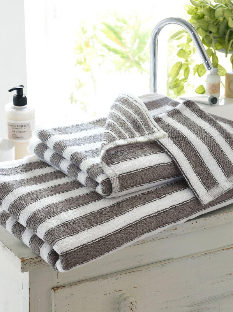 Becquet - Lot de 2 gant de toilette LAURA en coton Gris Argenté - Kiabi