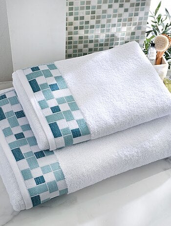 Becquet - Lot de 2 gant de toilette MOSAIQUA en coton