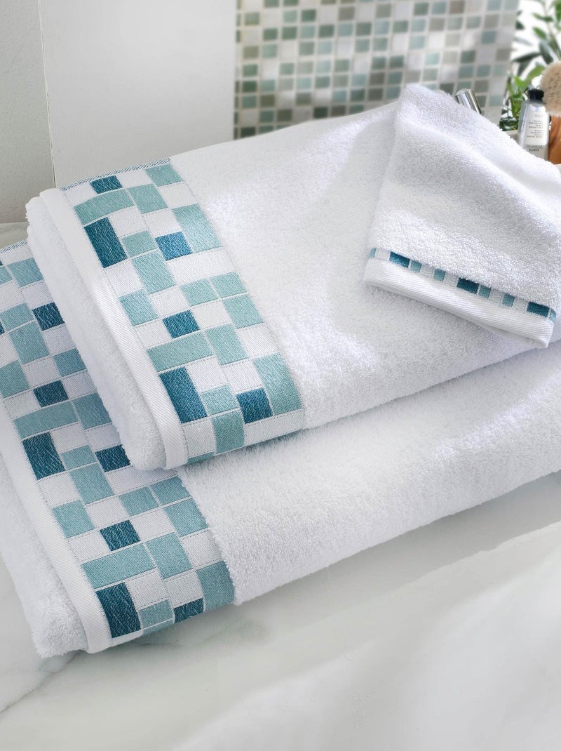 Becquet - Lot de 2 gant de toilette MOSAIQUA en coton Blanc - Kiabi