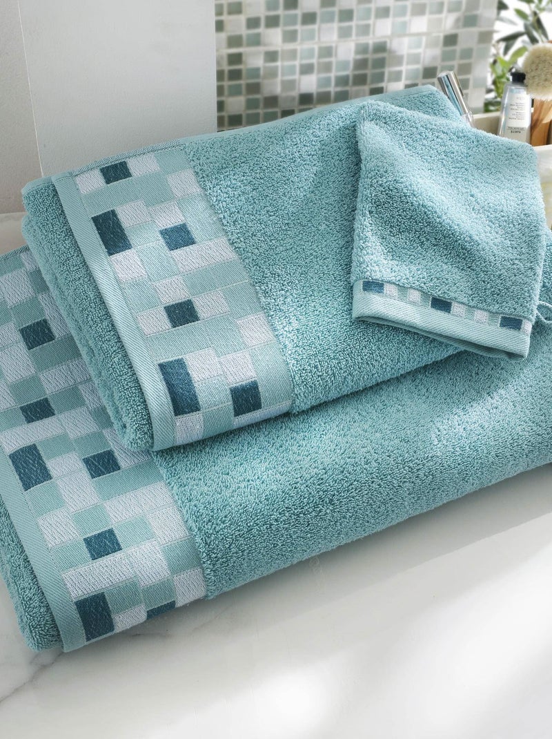 Becquet - Lot de 2 gant de toilette MOSAIQUA en coton Bleu turquoise - Kiabi