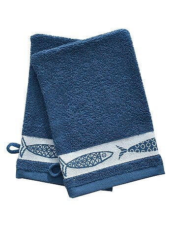 Becquet - Lot de 2 gant de toilette SARDINETTE en coton