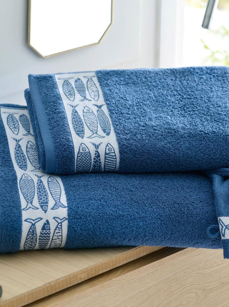 Becquet - Lot de 2 gant de toilette SARDINETTE en coton Bleu - Kiabi