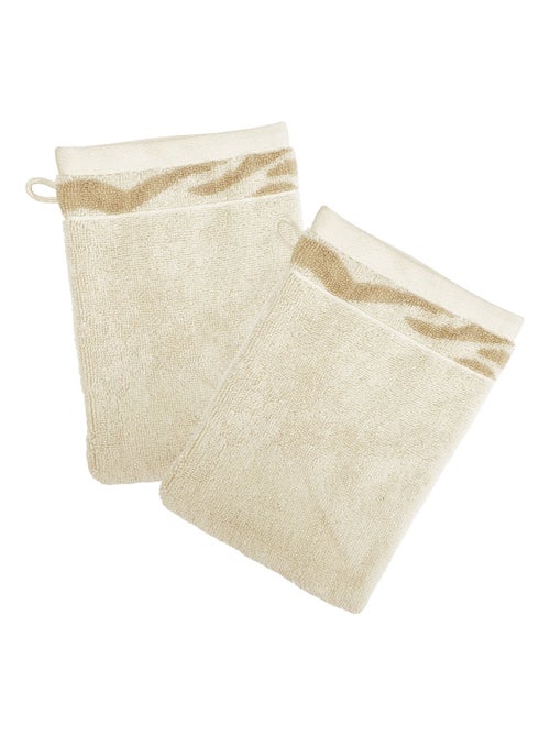 Becquet - Lot de 2 gant de toilette ZEBRA en coton - Kiabi