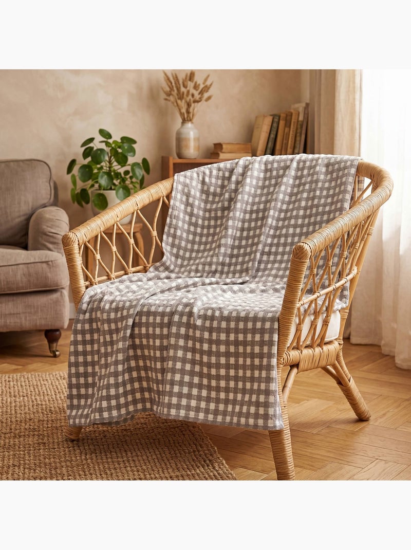 Becquet - Lot de 2 housse de coussin MORGANS en coton Beige - Kiabi