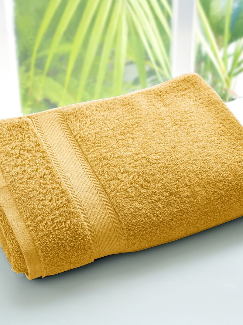 Becquet - Lot de 2 serviette de toilette CLAIRE en coton Jaune foncé - Kiabi