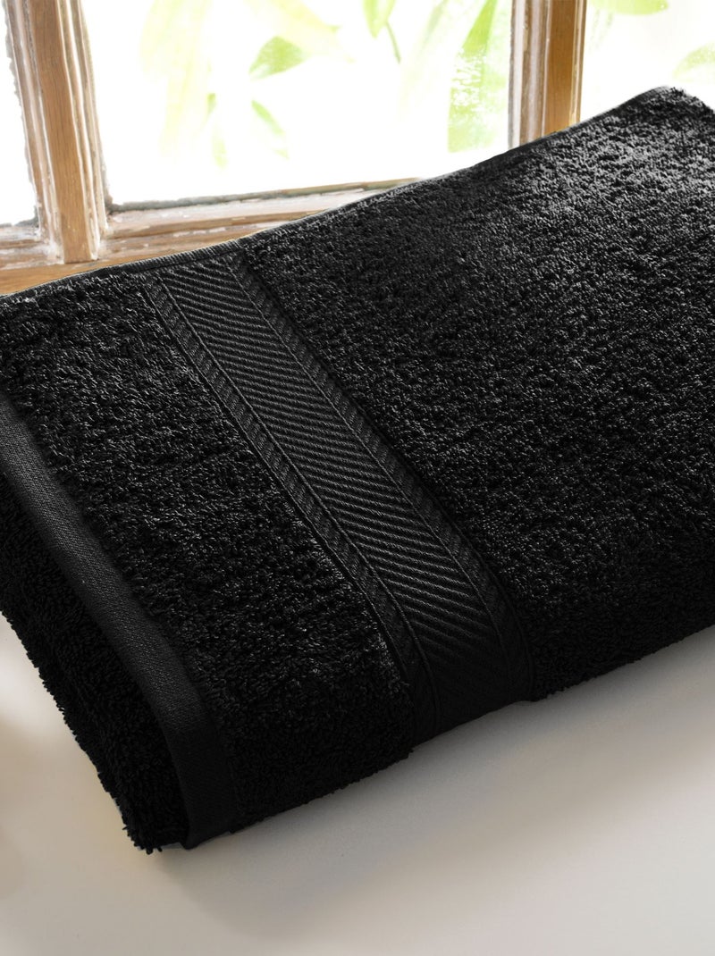 Becquet - Lot de 2 serviette de toilette CLAIRE en coton Noir - Kiabi