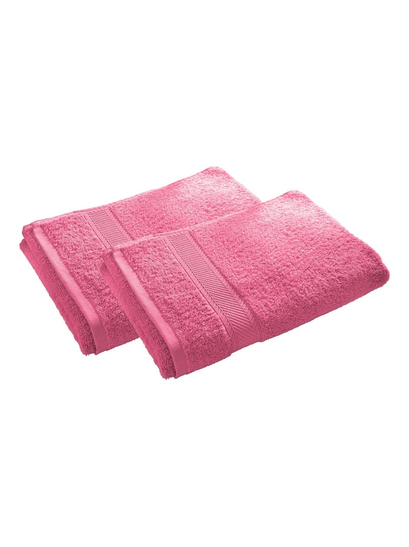 Becquet - Lot de 2 serviette de toilette CLAIRE en coton Rose - Kiabi