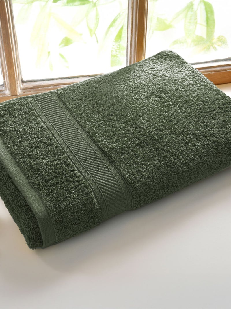 Becquet - Lot de 2 serviette de toilette CLAIRE en coton Vert olive - Kiabi