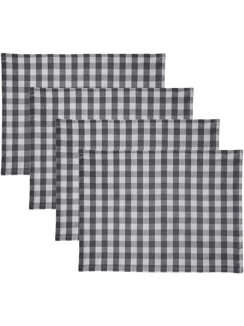 Becquet - Lot de 2 sets de table DOULIASET en coton Gris Argenté - Kiabi