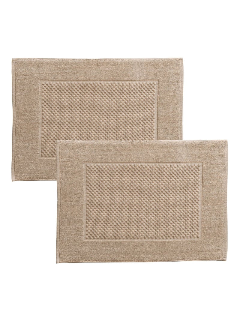 Becquet - Lot de 2 tapis de bain GALAXI en coton Beige - Kiabi