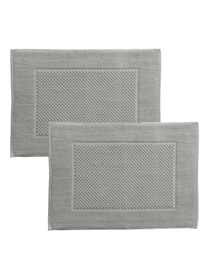 Becquet - Lot de 2 tapis de bain GALAXI en coton Gris - Kiabi