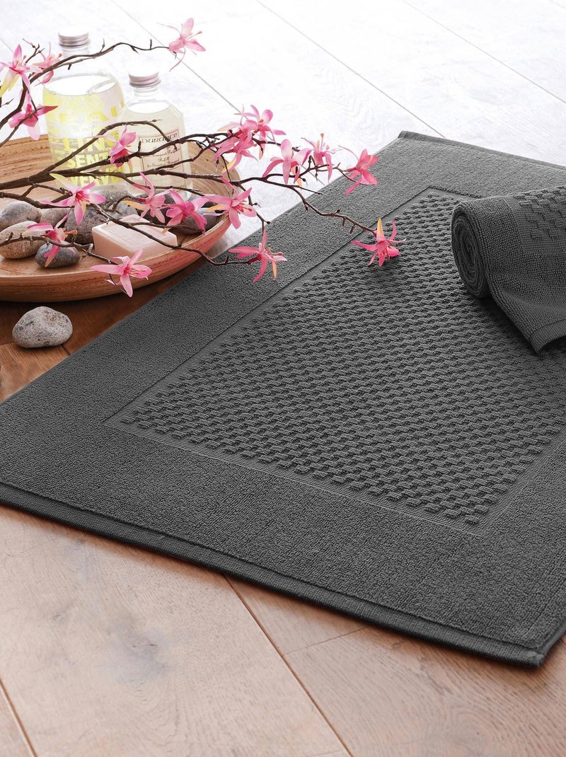 Becquet - Lot de 2 tapis de bain GALAXI en coton Gris foncé - Kiabi