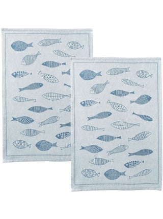 Becquet - Lot de 2 torchons PISCIS en coton