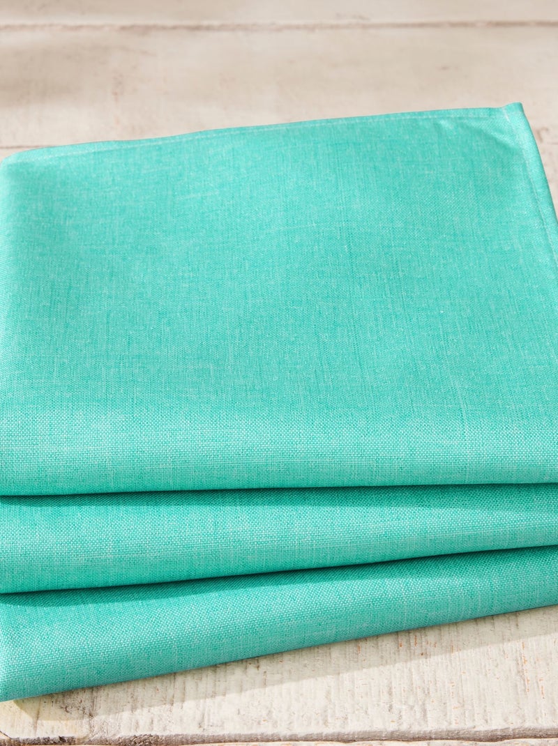 Becquet - Lot de 3 serviette de table BROMENAP en polyester Bleu turquoise - Kiabi