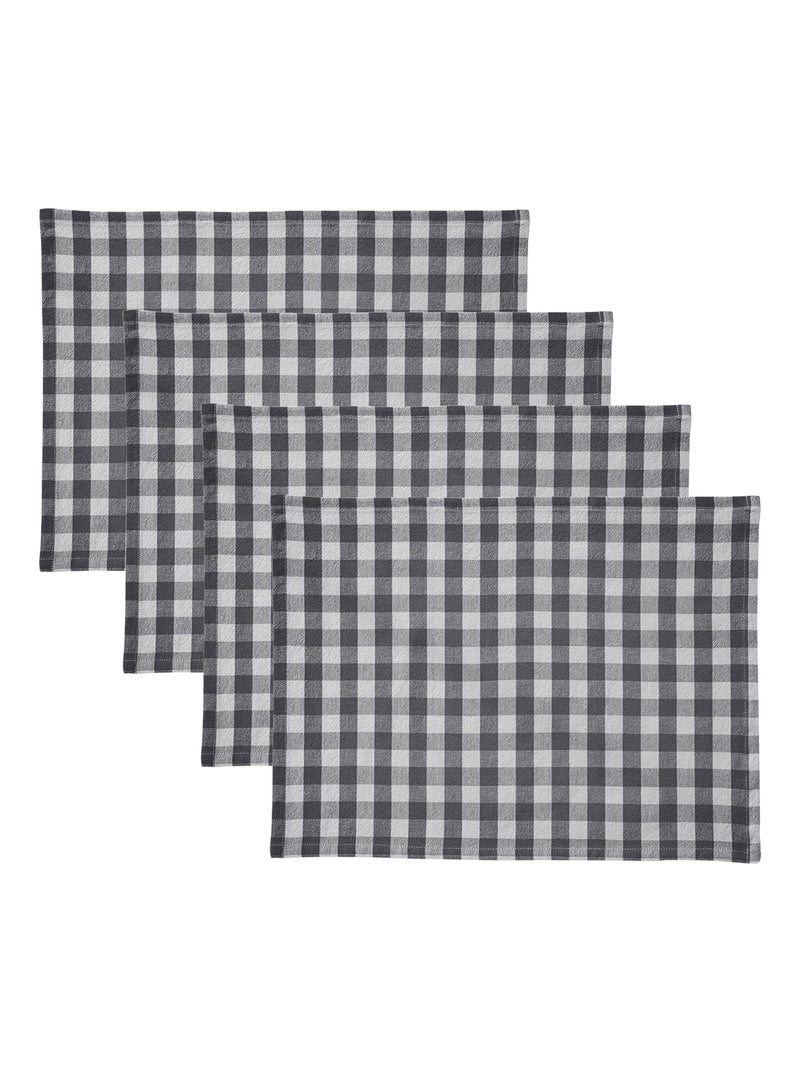 Becquet - Lot de 4 sets de table DOULIASET en coton Gris Argenté - Kiabi