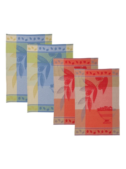 Becquet - Lot de 4 torchons FRUITEA en coton - Kiabi