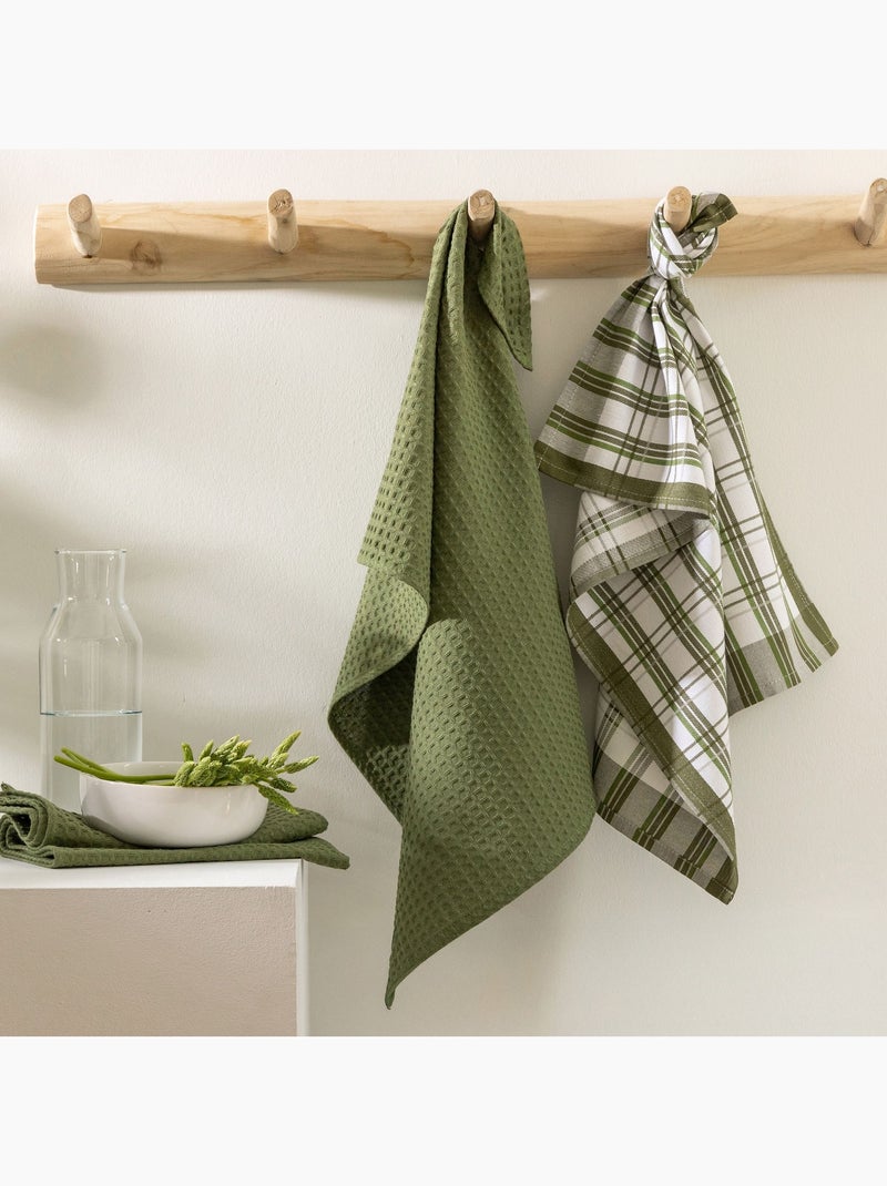 Becquet - Lot de 4 torchons RIOU en coton Vert - Kiabi