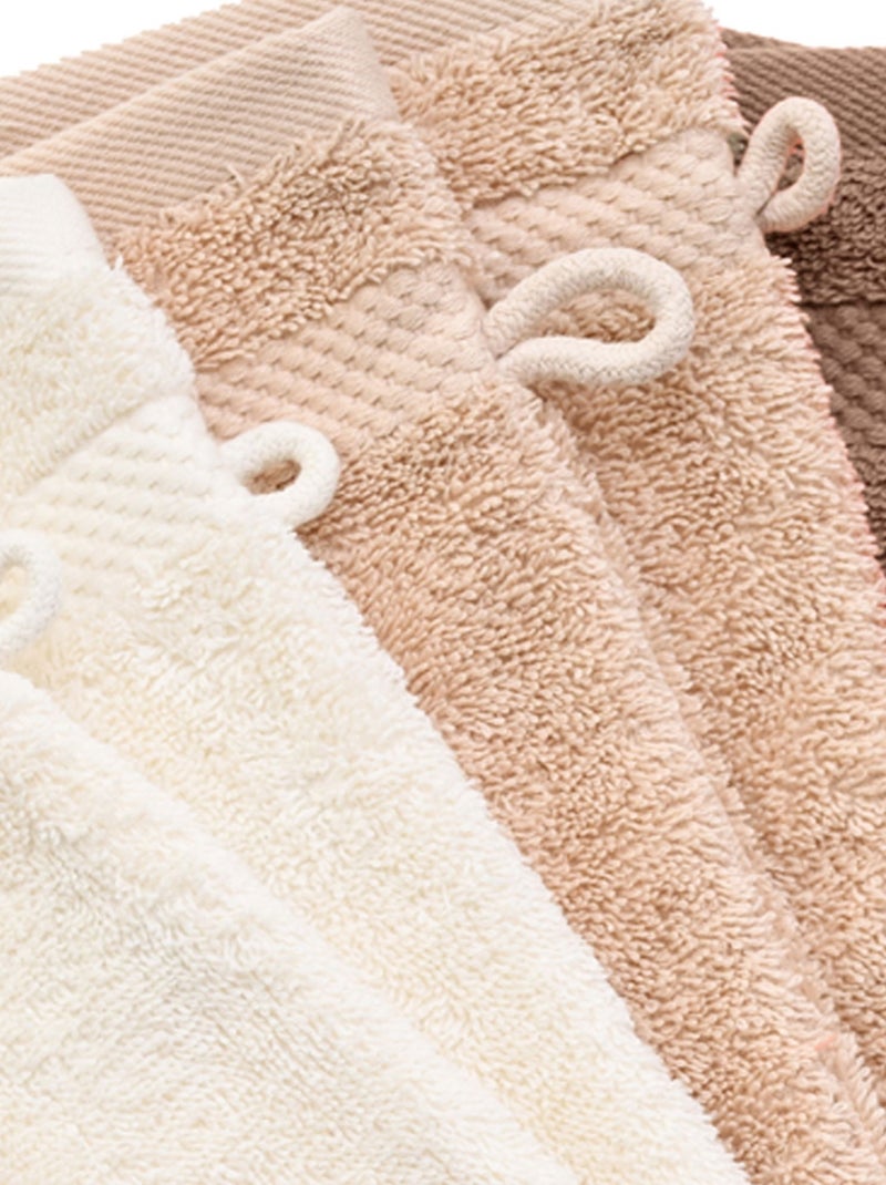 Becquet - Lot de 6 gant de toilette ATLANTIQUE en coton Beige - Kiabi