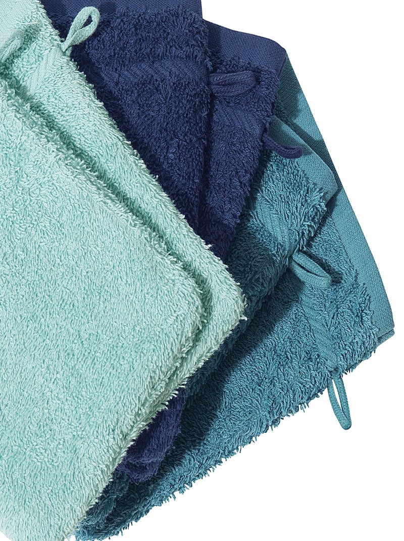 Becquet - Lot de 6 gant de toilette CLAIRE en acrylique Bleu - Kiabi