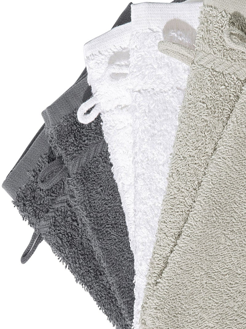Becquet - Lot de 6 gant de toilette CLAIRE en acrylique Gris Argenté - Kiabi