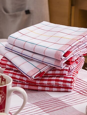 Becquet - Lot torchons + essuie-mains BOURGOGNE en coton