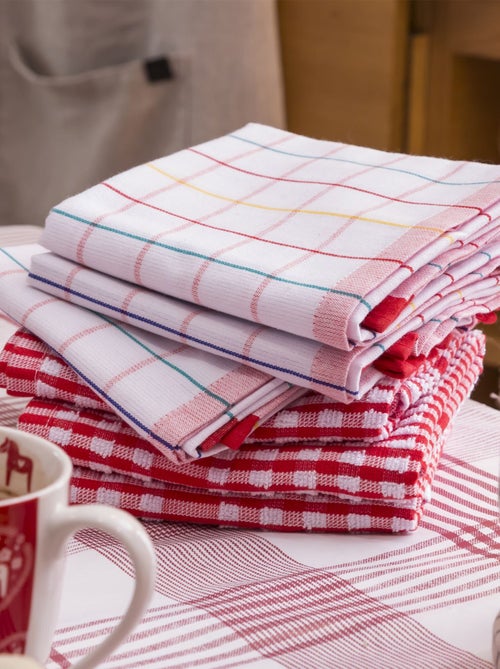 Becquet - Lot torchons + essuie-mains BOURGOGNE en coton - Kiabi