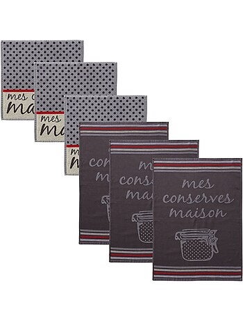 Becquet - Lot torchons + essuie-mains CONSERVE MAISON en coton
